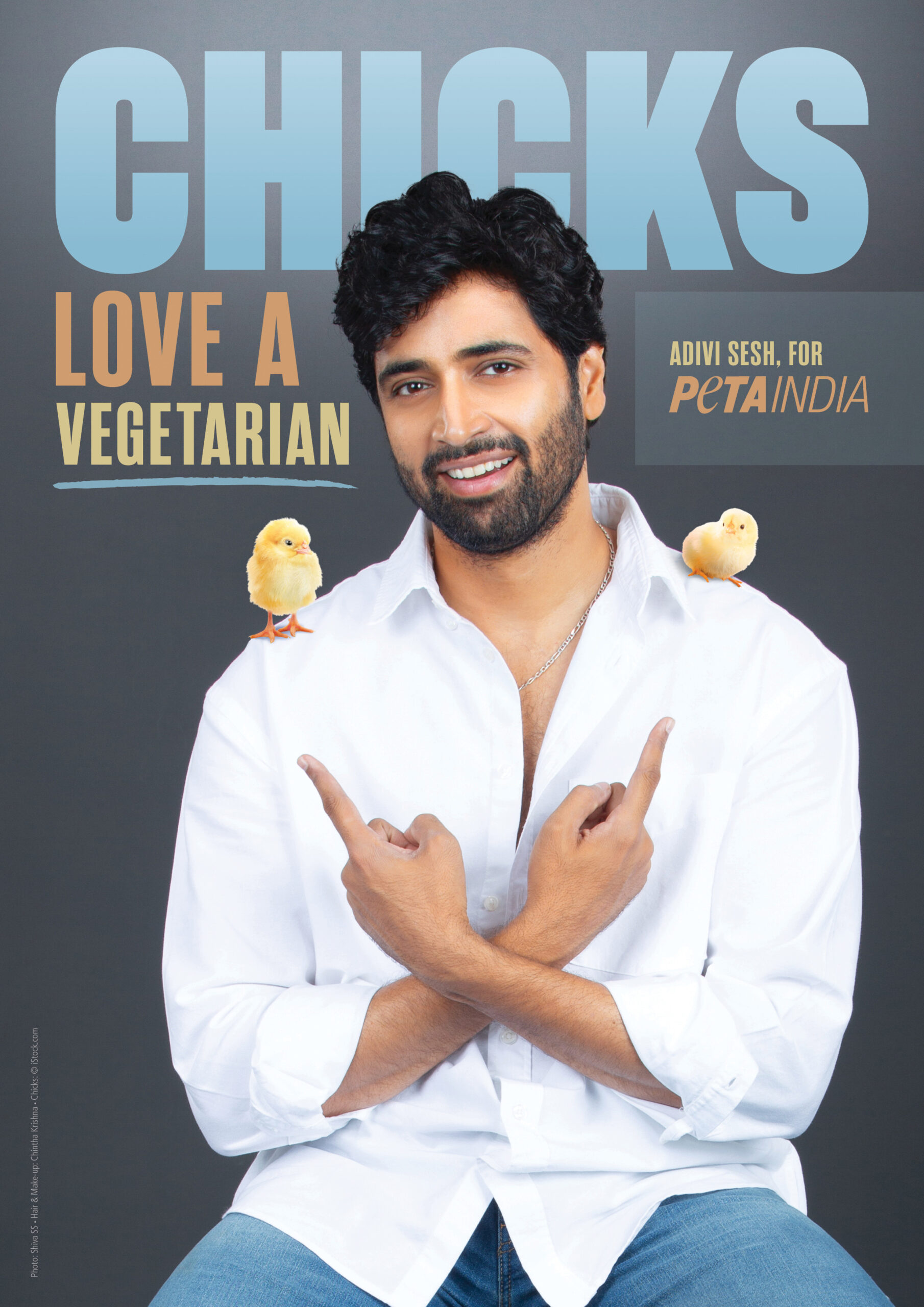 *Chicks Love Vegetarian Adivi Sesh in New ‘World Environment Day’ Campaign for PETA India*